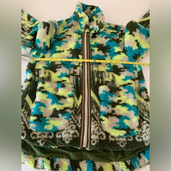 Anthropologie Pilcro Camo Sherpa Jacket Fleece Teddy Mountain Camouflage XSmall - Picture 9 of 12